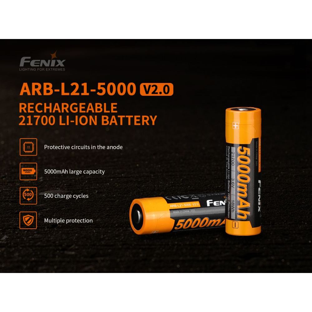 Dobíjecí baterie 21700 5000mAh (Li-Ion)- Fenix