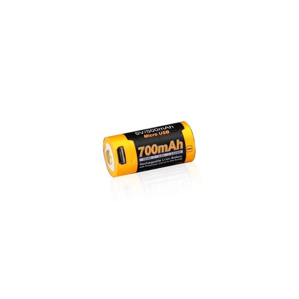 Dobíjecí USB baterie Fenix RCR123A / 16340 700mAh High Current (Li-ion) - Fenix