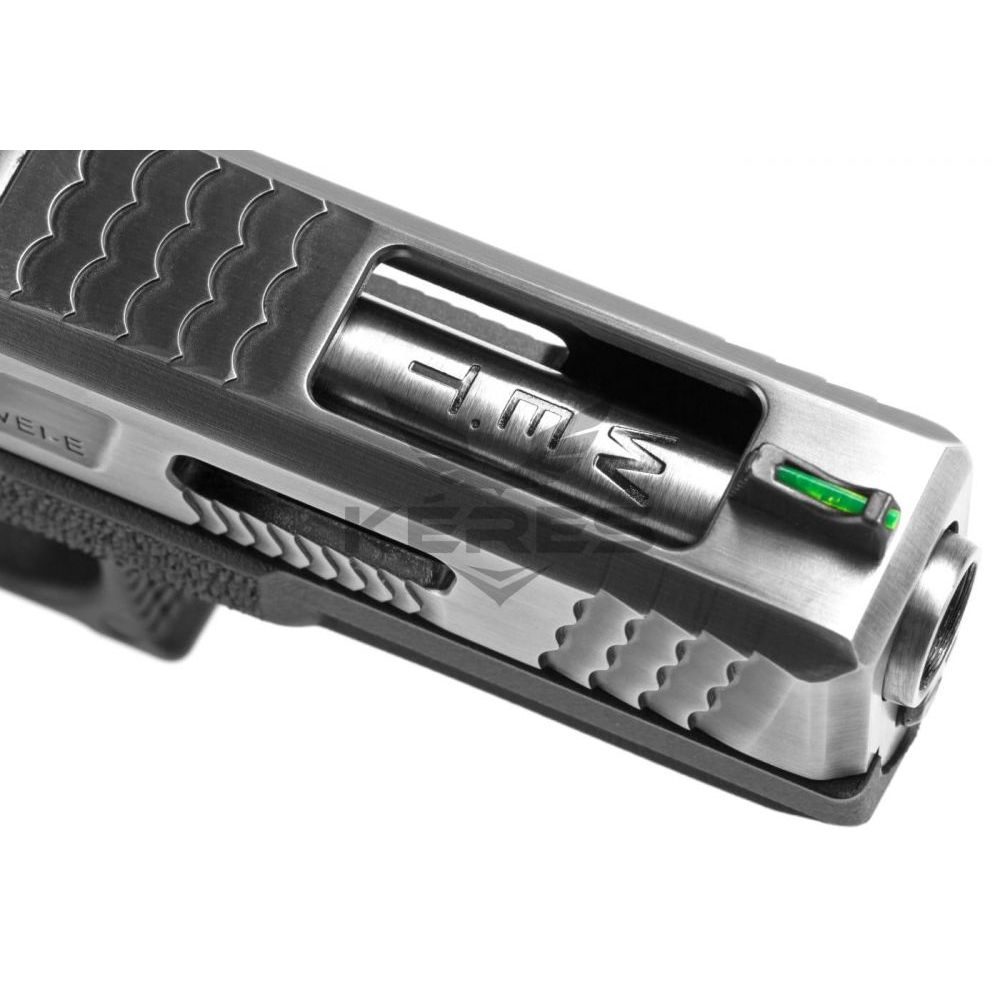 G17 T7 WET GBB - plynová pistole - černý - stříbrný závěr - WE Tech