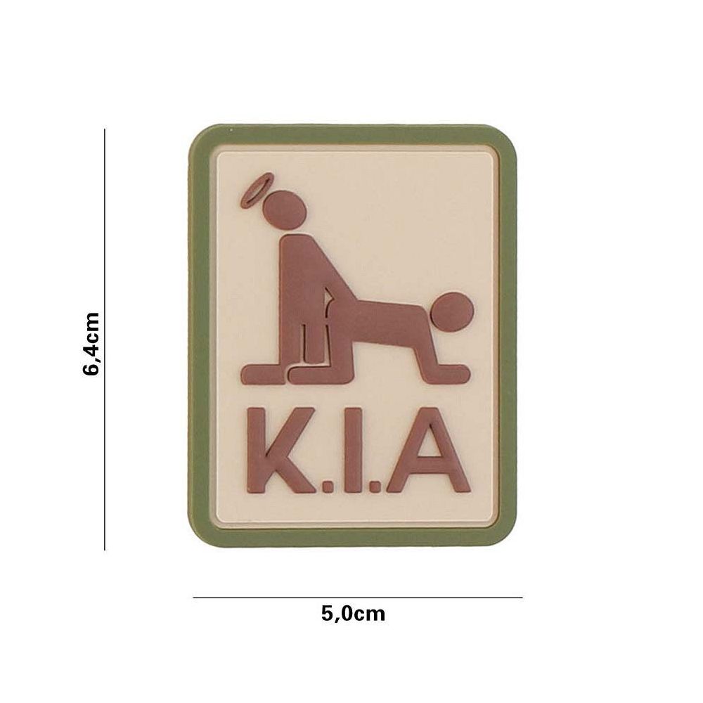 Nášivka PVC Killed in Action - hnědá - 101. INC